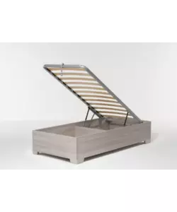 LETTO SINGOLO CONTENITORE CON PIEDINI "BED BOX" OLMO NATURALE 90X190 CM